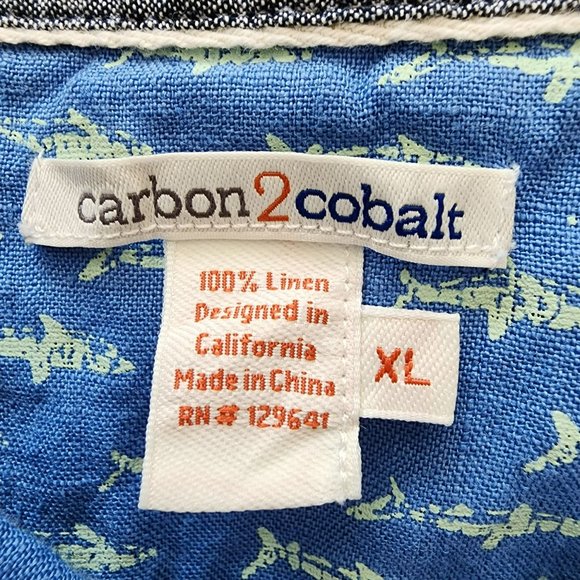 Carbon 2 Cobalt Shirts Carbon 2 Cobalt Mens Linen Shirt Xl Fish Poshmark